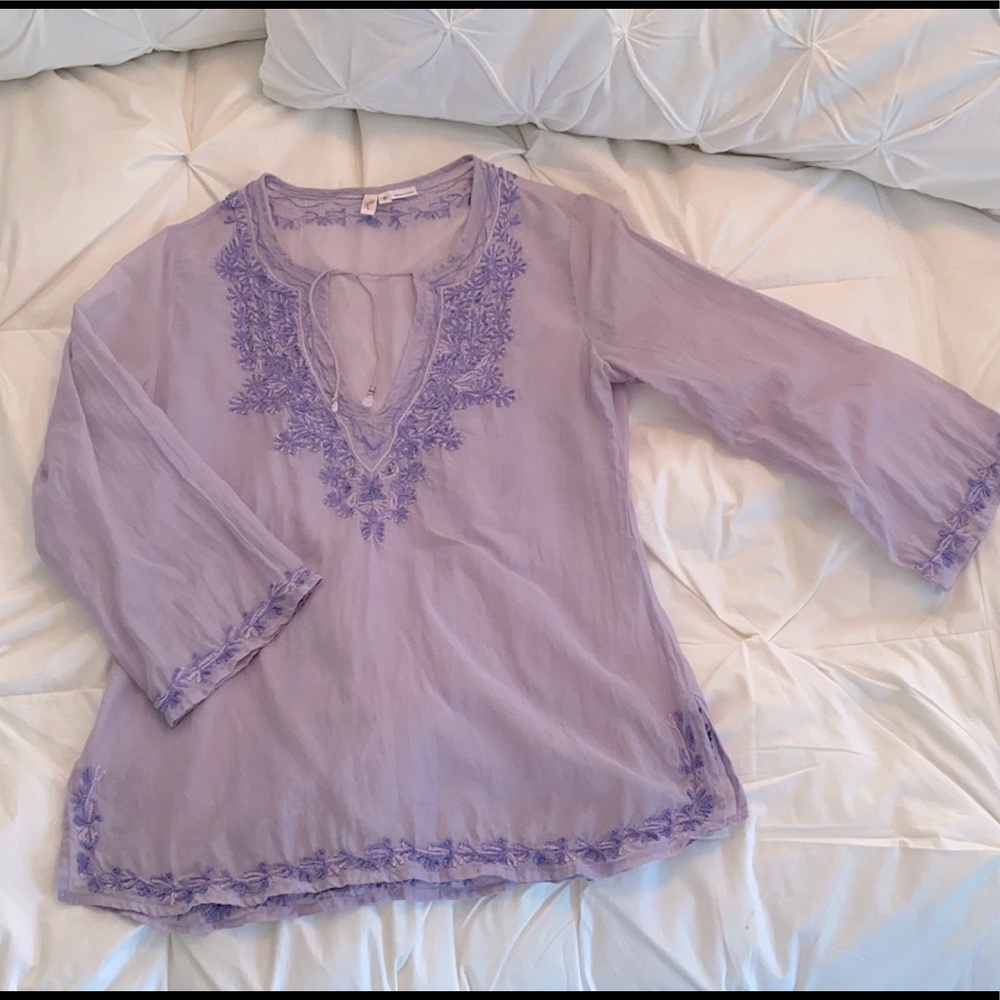 Joie Lavender Embroidered Tunic